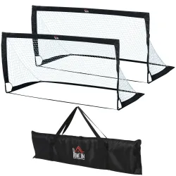 Porterías de Fútbol Plegables para Niños y Adultos con Bolsa de Transporte para Exterior Jardín Entrenamiento Negro - Ogal.Es