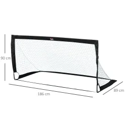 Porterías de Fútbol Plegables para Niños y Adultos con Bolsa de Transporte para Exterior Jardín Entrenamiento Negro - Ogal.Es