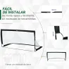 Porterías de Fútbol Plegables para Niños y Adultos con Bolsa de Transporte para Exterior Jardín Entrenamiento Negro - Ogal.Es
