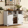 Aparador de Cocina Rústico con Estantes Ajustables y Botellero Mueble Auxiliar para Comedor, Salón 120x37x88 cm ... - Ogal.Es