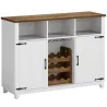 Aparador de Cocina Rústico con Estantes Ajustables y Botellero Mueble Auxiliar para Comedor, Salón 120x37x88 cm ... - Ogal.Es
