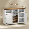 Aparador de Cocina Rústico con Estantes Ajustables y Botellero Mueble Auxiliar para Comedor, Salón 120x37x88 cm ... - Ogal.Es
