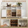 Aparador de Cocina Rústico con Estantes Ajustables y Botellero Mueble Auxiliar para Comedor, Salón 120x37x88 cm ... - Ogal.Es
