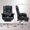 Silla de Oficina con 6 Puntos de Masaje Reposapiés Retráctil Altura Ajustable Control Remoto y Soporte Lumbar Negro - Ogal.Es