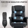 Silla de Oficina con 6 Puntos de Masaje Reposapiés Retráctil Altura Ajustable Control Remoto y Soporte Lumbar Negro - Ogal.Es