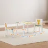 Mesa y Sillas Infantiles de 3 Piezas Mesa Infantil con 2 Sillas de Madera de Pino para niños de +3 Años 60x60x44... - Ogal.Es