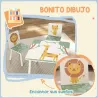Mesa y Sillas Infantiles de 3 Piezas Mesa Infantil con 2 Sillas de Madera de Pino para niños de +3 Años 60x60x44... - Ogal.Es