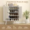 Zapatero Entrada Recibidor con Estantes Ajustables Compartimento Abierto para 15 Pares de Zapatos 75x35x97 cm Bl... - Ogal.Es