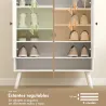 Zapatero Entrada Recibidor con Estantes Ajustables Compartimento Abierto para 15 Pares de Zapatos 75x35x97 cm Bl... - Ogal.Es