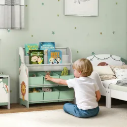 Estantería Infantil para Juguetes con 6 Cajas Extraíbles de Tela no Tejida y 2 Estantes para Guardería 63x30x71 ... - Ogal.Es