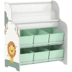 Estantería Infantil para Juguetes con 6 Cajas Extraíbles de Tela no Tejida y 2 Estantes para Guardería 63x30x71 ... - Ogal.Es