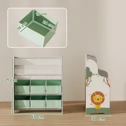 Estantería Infantil para Juguetes con 6 Cajas Extraíbles de Tela no Tejida y 2 Estantes para Guardería 63x30x71 ... - Ogal.Es
