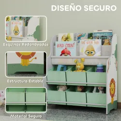 Estantería Infantil para Juguetes con 6 Cajas Extraíbles de Tela no Tejida y 2 Estantes para Guardería 63x30x71 ... - Ogal.Es