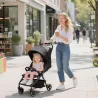Carrito para Bebé Plegable con Respaldo Reclinable Reposapiés Ajustable Capota Cesta Arnés Carga 15 kg Gris Oscuro - Ogal.Es