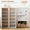 Zapatero de 6 Niveles con 2 Puertas en Blanco Brillo con Cierre Suave y Estantes Ajustables 70x33,5x95 cm Blanco - Ogal.Es