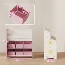 Estantería Infantil para Juguetes con 6 Cajas Extraíbles de Tela no Tejida y 2 Estantes para Guardería 63x30x71 ... - Ogal.Es