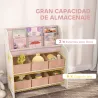 Estantería Infantil para Juguetes con 6 Cajas Extraíbles de Tela no Tejida y 2 Estantes para Guardería 63x30x71 ... - Ogal.Es