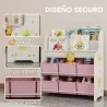 Estantería Infantil para Juguetes con 6 Cajas Extraíbles de Tela no Tejida y 2 Estantes para Guardería 63x30x71 ... - Ogal.Es