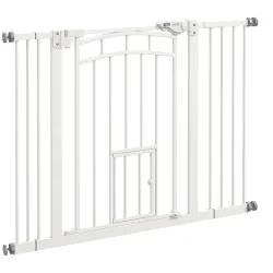 Barrera de Seguridad para Perros 74-100 cm con Extensión Montaje a Presión Doble Bloqueo para Puerta Escalera Bl... - Ogal.Es