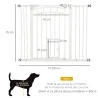 Barrera de Seguridad para Perros 74-100 cm con Extensión Montaje a Presión Doble Bloqueo para Puerta Escalera Bl... - Ogal.Es