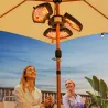 Calefactor Eléctrico Exterior 2400W con 3 Niveles de Calor Protección Antivuelco para Sombrilla Terraza Ø55x8 cm... - Ogal.Es