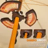 Calefactor Eléctrico Exterior 2400W con 3 Niveles de Calor Protección Antivuelco para Sombrilla Terraza Ø55x8 cm... - Ogal.Es