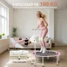 Cama Elástica Fitness Ø102 cm con Mango Ajustable de 5 Niveles y Marco de Acero para Entrenamiento Piernas Cuerp... - Ogal.Es