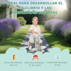 Bicicleta sin Pedales para Niños de 12 a 36 Meses con Ruedas Silenciosas y Manillares con Giro Limitado a 60°, V... - Ogal.Es