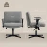 Silla de Oficina Piernas Cruzadas con Reposabrazos Abatible Asiento Ancho sin Ruedas Altura Ajustable Giratoria ... - Ogal.Es