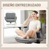 Silla de Oficina Piernas Cruzadas con Reposabrazos Abatible Asiento Ancho sin Ruedas Altura Ajustable Giratoria ... - Ogal.Es