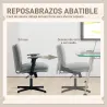 Silla de Oficina Piernas Cruzadas con Reposabrazos Abatible Asiento Ancho sin Ruedas Altura Ajustable Giratoria ... - Ogal.Es