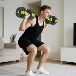 Juego de Mancuernas Ajustables 25 kg 6 en 1 como Kettlebell Barra Mancuernas Soporte para Flexiones para Gimnasi... - Ogal.Es