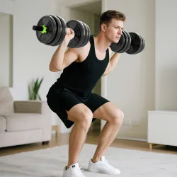 Juego de Mancuernas Ajustables 20 kg 4 en 1 con Barras de Conexión y Mangos Antideslizantes para Gimnasio en Cas... - Ogal.Es