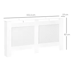 Cubreradiador de MDF Cubierta para Radiador con Listones para Salón Dormitorio Pasillo 151,5x19x82 cm Blanco - Ogal.Es