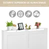 Cubreradiador de MDF Cubierta para Radiador con Listones para Salón Dormitorio Pasillo 151,5x19x82 cm Blanco - Ogal.Es