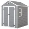 Caseta de Jardín Exterior 182x151x219 cm con Suelo Puerta Cerrada y Techo Inclinado para Almacenar Herramientas ... - Ogal.Es