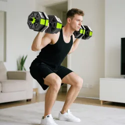 Juego de Mancuernas Ajustables 20 kg 6 en 1 como Kettlebell Barra Mancuernas Soporte para Flexiones para Gimnasi... - Ogal.Es