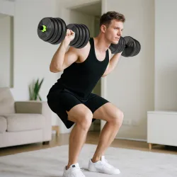 Juego de Mancuernas Ajustables 30 kg 4 en 1 con Barras de Conexión y Mangos Antideslizantes para Gimnasio en Cas... - Ogal.Es