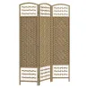 Biombo Separador de Ambientes de 3 Paneles Plegable de Cuerda de Papel 120x170cm Decoración para Dormitorio Natural - Ogal.Es