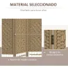 Biombo Separador de Ambientes de 3 Paneles Plegable de Cuerda de Papel 120x170cm Decoración para Dormitorio Natural - Ogal.Es