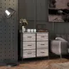 Cómoda con 6 Cajones Plegables Cajonera de Tela con Estructura de Acero Estilo Industrial 79x29x85 cm Gris - Ogal.Es