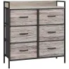 Cómoda con 6 Cajones Plegables Cajonera de Tela con Estructura de Acero Estilo Industrial 79x29x85 cm Gris - Ogal.Es