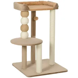 Árbol Rascador para Gatos con Plataforma Torre Escalador para Gatos con Plataforma Cama Postes Bolas 56x54x86 cm... - Ogal.Es