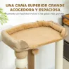 Árbol Rascador para Gatos con Plataforma Torre Escalador para Gatos con Plataforma Cama Postes Bolas 56x54x86 cm... - Ogal.Es
