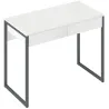 Escritorio con 2 Cajones 100x50x75 cm Mesa de Ordenador Patas de Acero para Casa Espacios Pequeños Blanco Brillante - Ogal.Es