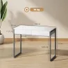 Escritorio con 2 Cajones 100x50x75 cm Mesa de Ordenador Patas de Acero para Casa Espacios Pequeños Blanco Brillante - Ogal.Es