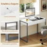 Escritorio con 2 Cajones 100x50x75 cm Mesa de Ordenador Patas de Acero para Casa Espacios Pequeños Blanco Brillante - Ogal.Es