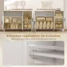 Aparador de 3 Puertas de Cierre Suave con Estantes Ajustables Compartimento Abierto Patas de Madera Blanco - Ogal.Es