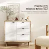 Aparador para Salón Moderno con Puerta 3 Cajones Estante Ajustable para Comedor Entrada 80x35x77 cm Blanco y Roble - Ogal.Es