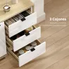 Aparador para Salón Moderno con Puerta 3 Cajones Estante Ajustable para Comedor Entrada 80x35x77 cm Blanco y Roble - Ogal.Es